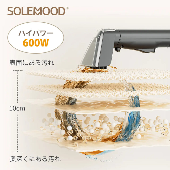 4つ洗浄ヘッド付属×17000Pa超強吸引力カーペットクリーナー