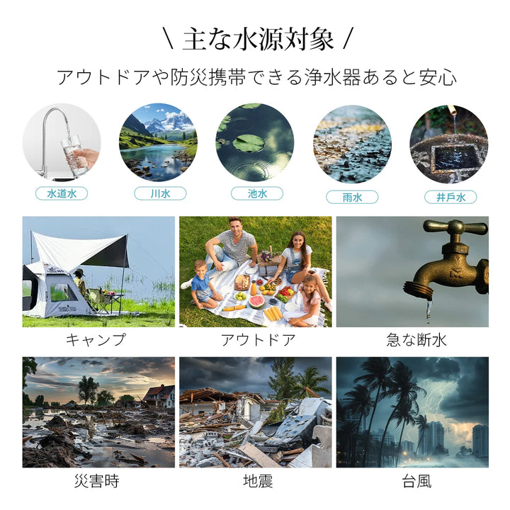 携帯浄水器 防災 携帯用 浄水器 アウトドア 災害用 携帯ろ過器