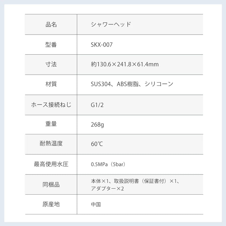 マイクロナノバブルシャワーヘッド