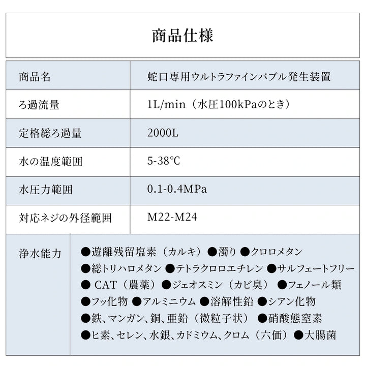 蛇口直結型浄水器