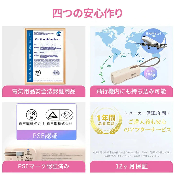2in1モバイルバッテリー かわいい zepan PD50W
