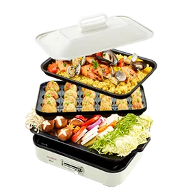 【中古商品】SOLEMOOD ホットプレート HY-6127 ホワイト プレート3種