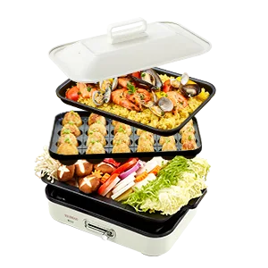 【中古商品】SOLEMOOD ホットプレート HY-6127 ホワイト プレート3種