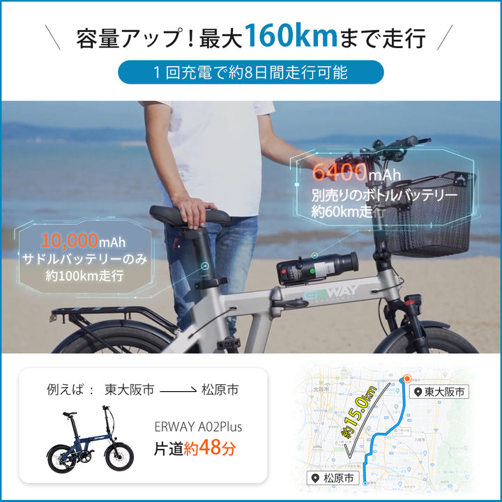 折り畳み式電動自転車 ERWAY A02 Plus