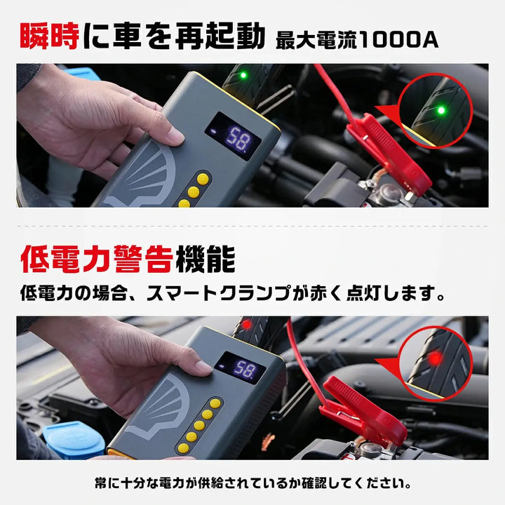 4in1多機能ジャンプスターター 6Lガソリン車/3Lディーゼル車対応 12Vバッテリー 専用