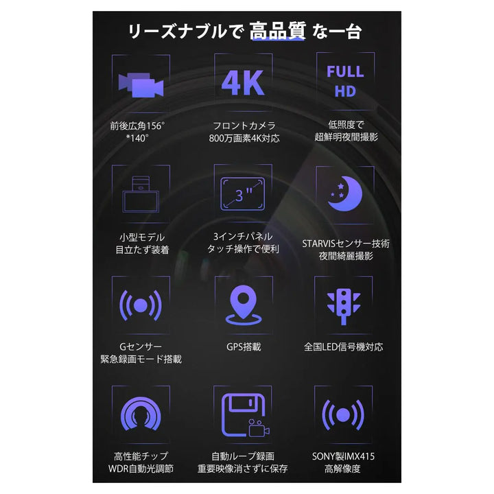 ドラレコ 前後 A50