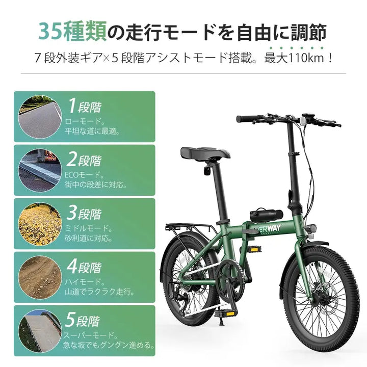 折りたたみ電動アシスト自転車 ERWAY A01