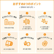 軽量電動アシスト自転車 ERWAY A01 Lite