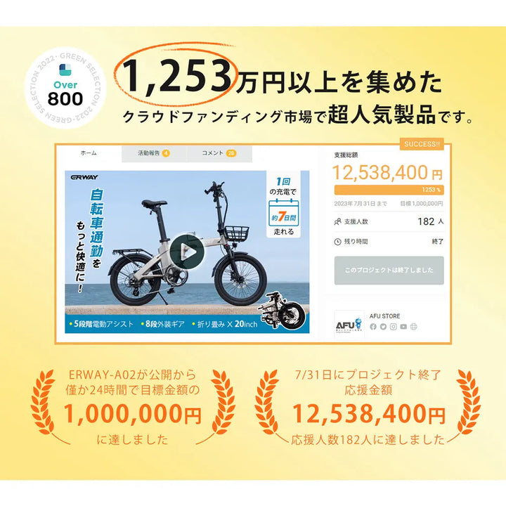 電動折りたたみ自転車 ERWAY A02