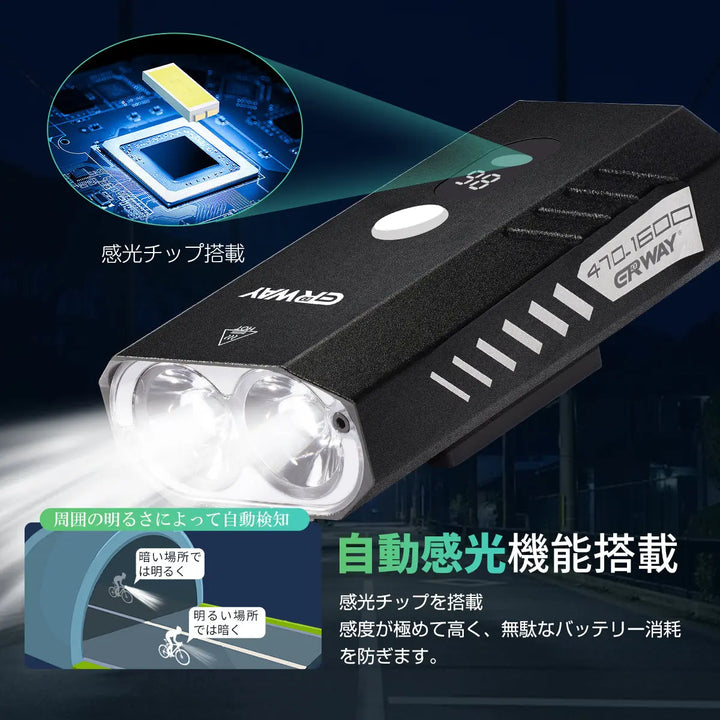 自転車ヘッドライト LED ライト ERWAY