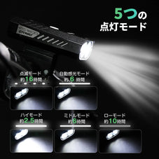 自転車ヘッドライト LED ライト ERWAY