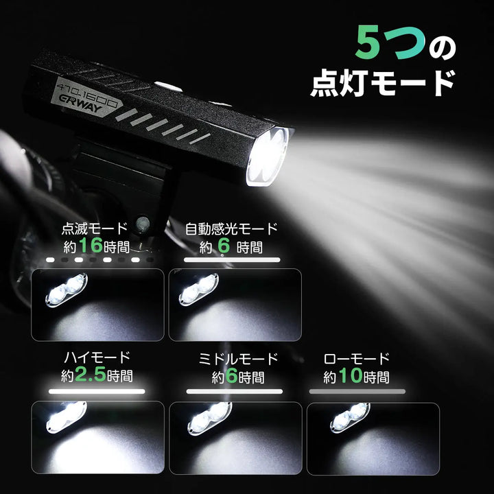 自転車ヘッドライト LED ライト ERWAY