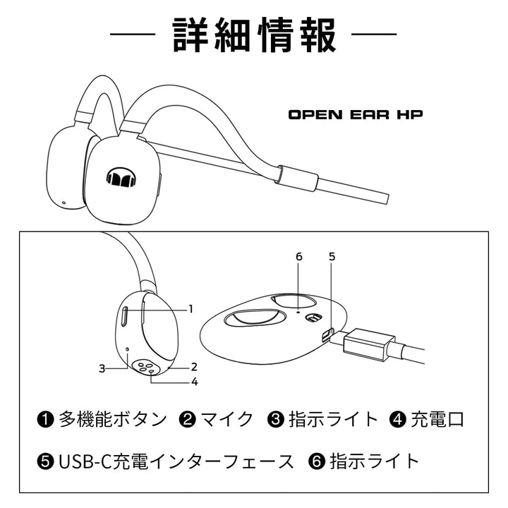 ワイヤレス骨伝導イヤホン Monster MH22109