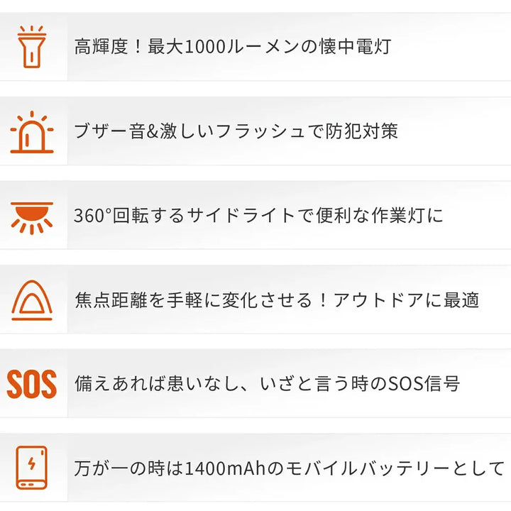 護身用ライト強力 NexTool thunder