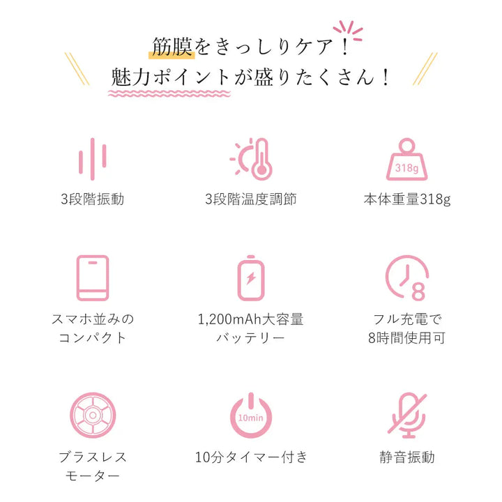 筋膜リリースガン UNPO S5F 温熱機能付き