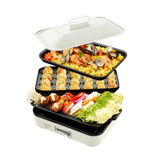 【中古商品】SOLEMOOD ホットプレート HY-6127 ホワイト プレート3種